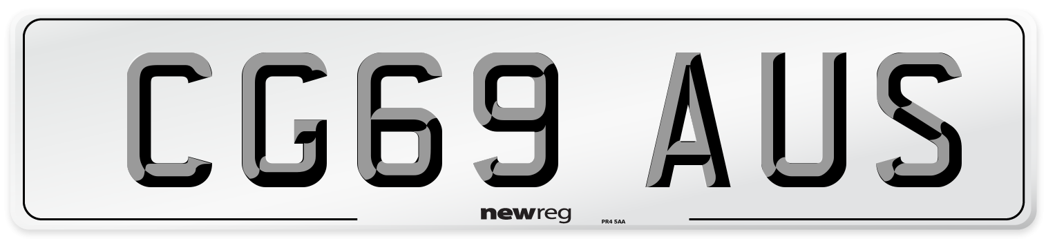 CG69 AUS Number Plate from New Reg
